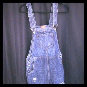 Large pinstripe overalls